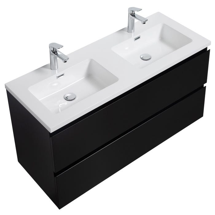 Meuble de salle de bain Angela 120 cm lavabo Noir – Armoire de rangement Meuble lavabo 3