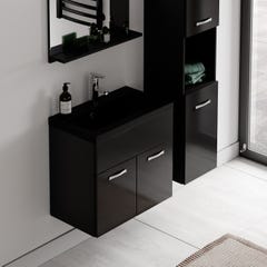Meuble de salle de bain de Montreal 02 60 cm lavabo noir - Noir Brillant - Armoire de rangement Meuble lavabo evier Meubles 2