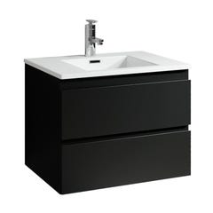 Meuble de salle de bain Angela 60 cm Noir Mat – Armoire de rangement Meuble lavabo 0