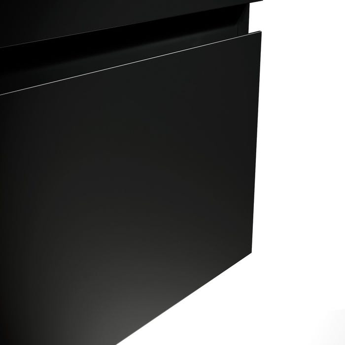 Meuble de salle de bain Angela 60 cm Noir Mat – Armoire de rangement Meuble lavabo 5