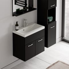 Meuble de salle de bain Montreal 60 cm lavabo Noir mat - Armoire de rangement Meuble lavabo evier Meubles 4