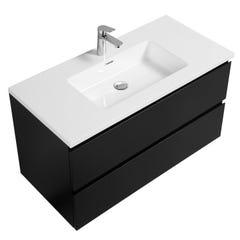 Meuble de salle de bain Angela 100 cm noir mat – Armoire de rangement Meuble lavabo 3