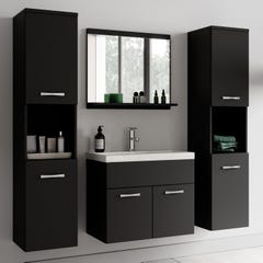 Meuble de salle de bain Montreal XL 60 cm lavabo Noir mat - Armoire de rangement Meuble lavabo evier Meubles 1