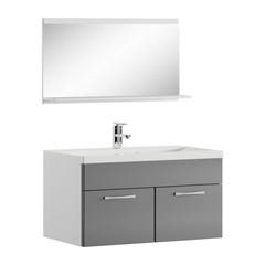 Meuble de salle de bain de Montreal 02 60 cm lavabo Gris Brillant - Armoire de rangement Meuble lavabo evier Meubles 0
