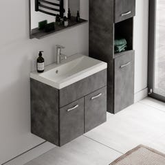 Meuble de salle de bain de Montreal 01 60 cm lavabo Gris - Armoire de rangement Meuble lavabo evier Meubles 2