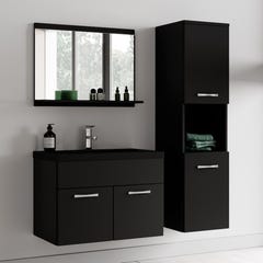 Meuble de salle de bain de Montreal 02 60 cm lavabo noir - Noir mat - Armoire de rangement Meuble lavabo evier Meubles 3