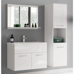 Meuble de salle de bain de Montreal 01 60 cm lavabo Blanc Brillant - Armoire de rangement Meuble lavabo evier Meubles 3