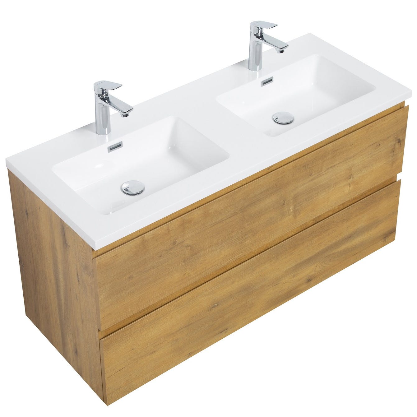 Meuble de salle de bain Angela 120 cm lavabo Chene – Armoire de rangement Meuble lavabo 2