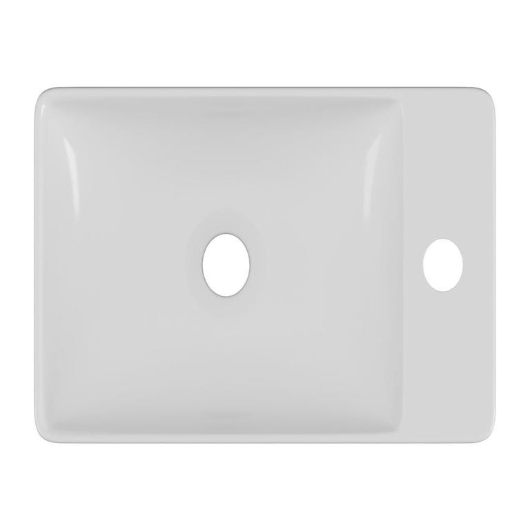 Lave-main suspendu en céramique blanche - L38 x H10 x P22 cm - ERAVAL II 4