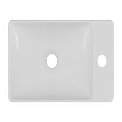 Lave-main suspendu en céramique blanche - L38 x H10 x P22 cm - ERAVAL II 4