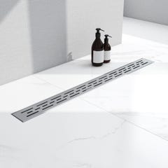 AICA caniveau de douche en acier inoxydable italien,siphon de drainage au sol en carrelage,réglable en hauteur avec désodorisant- Style 1-130 cm 0