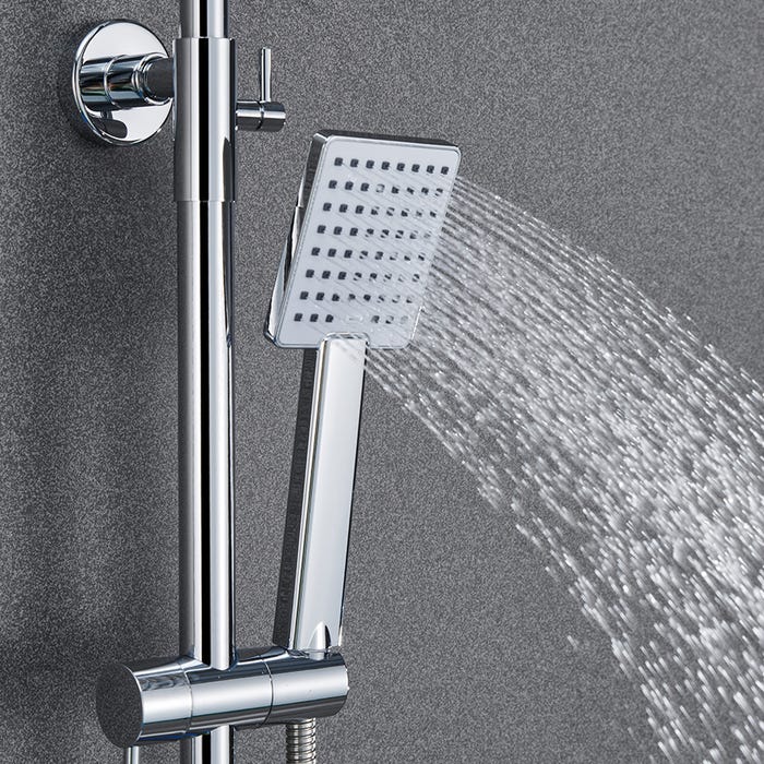 AICA Colonne de douche thermostatique cascade avec douchette à main, ensemble de douche en acier inoxydable, douche à effet de pluie 7