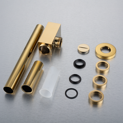 Balneo Siphon lavabo design carré, finition gold, laiton, G1-1-4" 4