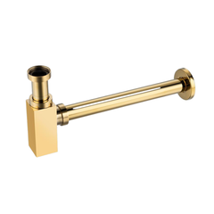 Balneo Siphon lavabo design carré, finition gold, laiton, G1-1-4" 0