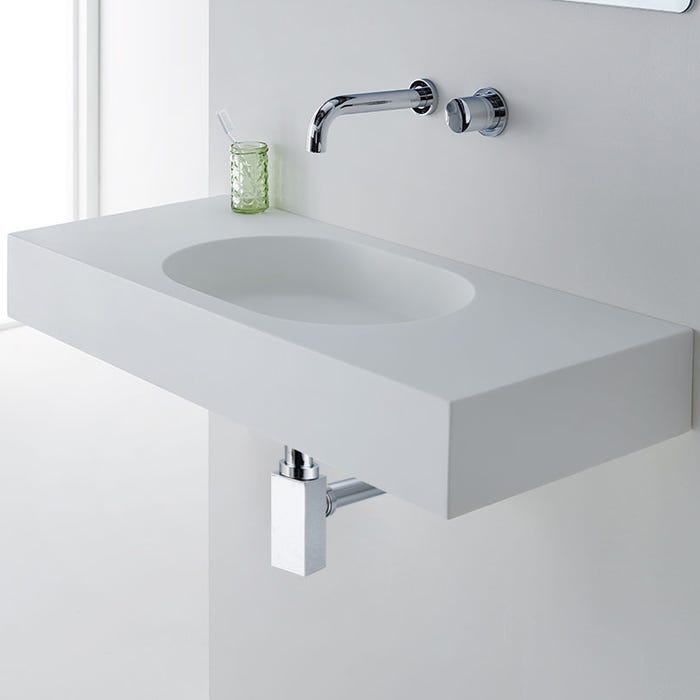 Balneo Siphon lavabo design carré, finition chrome, laiton, G1-1-4" 3