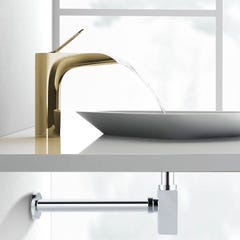 Balneo Siphon lavabo design carré, finition chrome, laiton, G1-1-4" 1