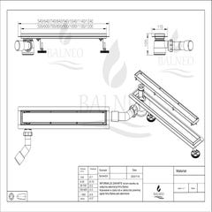 Balneo Caniveau de douche 2 en 1, en Acier Inox 120cm, finition chrome, avec Siphon, Side Drain 5