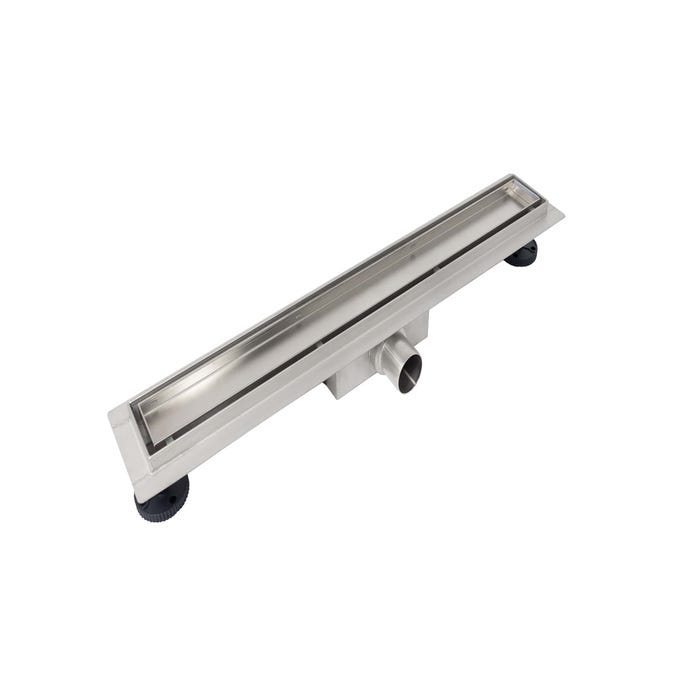 Balneo Caniveau de douche 2 en 1, en Acier Inox 80cm, finition chrome, avec Siphon, Duplex Standard 2