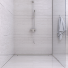 Balneo Profilé latéral incliné gauche pour douche à l'italienne 170cm, acier inoxydable, finition inox, Pente de 1,5% 4