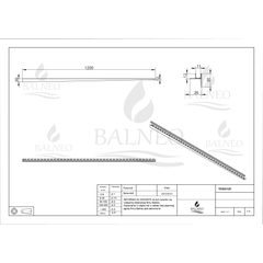 Balneo Profilé latéral incliné droit pour douche à l'italienne 120cm, acier inoxydable, finition noir, Pente de 1,5% 5