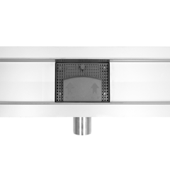 Balneo Caniveau de douche 2 en 1, en Acier Inox 100cm, finition chrome, avec Siphon, Duplex Standard 7