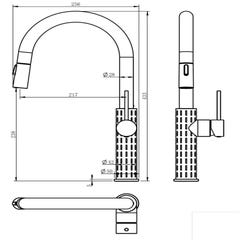 Architek mitigeur évier douchette extractible gris gun métal 2