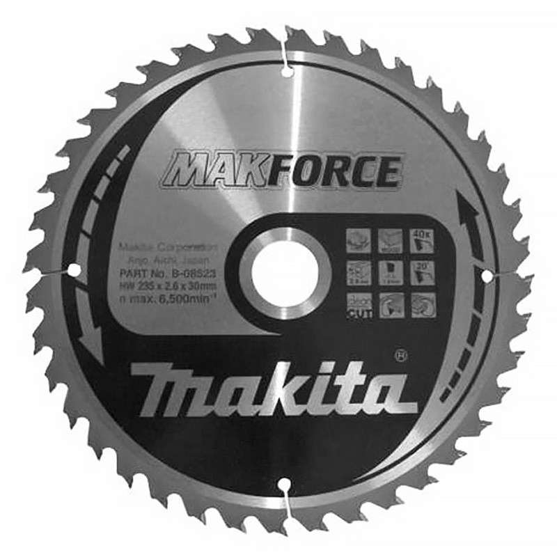 Lame carbure MakForce MAKITA B-32362 235 mm bois pour Scie circulaire 0