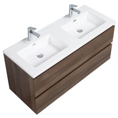 Meuble de salle de bain Angela 120 cm lavabo Marron – Armoire de rangement Meuble lavabo 2