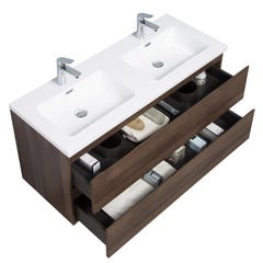 Meuble de salle de bain Angela 120 cm lavabo Marron – Armoire de rangement Meuble lavabo 1