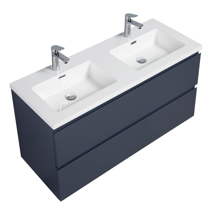 Meuble de salle de bain Angela 120 cm lavabo bleu mat – Armoire de rangement Meuble lavabo 2