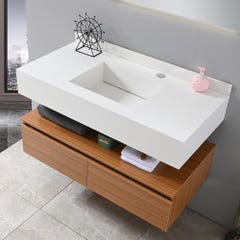 Meuble salle de bain simple vasque blanche ROSA 100 cm + miroir 5