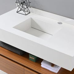Meuble salle de bain simple vasque blanche ROSA 100 cm + miroir 2