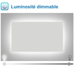 AICA LED Miroir lumineux 90x70cm anti-buée + dimmable + mémoire miroir salle de bain 2