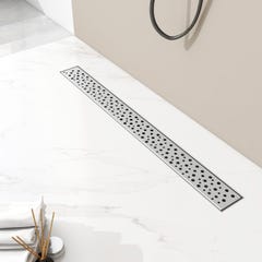 AICA caniveau de douche en acier inoxydable italien,siphon de drainage au sol en carrelage,réglable en hauteur avec désodorisant- Style 3-90 cm 0