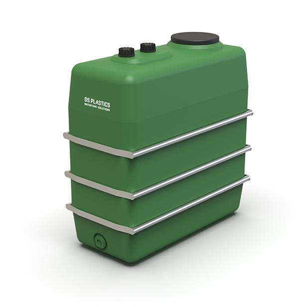 Cuve Hors-sol Rectangulaire 1500 Litres avec Bandes en Acier DS Eau Vert - Inclus Bride + Robinet + Connexions Entrée/Sortie sur mesure 0