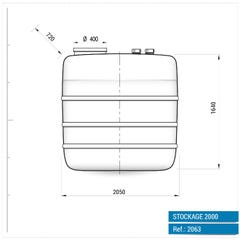 Cuve Hors-sol Rectangulaire 2000 Litres avec Bandes en Acier DS Eau Vert - Inclus Bride + Robinet + Connexions Entrée/Sortie sur mesure 2
