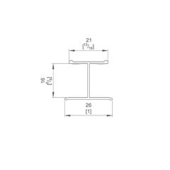 Kit profil en H pour porte 16 mm - L : 1800 mm - or 4