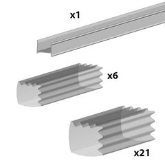 Kit profil en C SLID'UP 280 pour porte 18 mm - L 2000 mm - argent 1