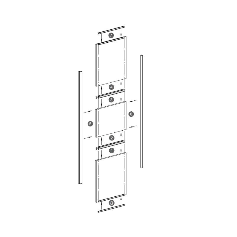 Kit profil en H SLID'UP 280 pour porte 18 mm - L 2000 mm - argent 4