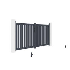 Portail battant aluminium 3,5m VEYMONT 350B120 gris 8