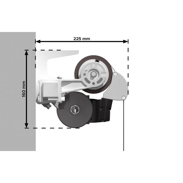 Store banne monobloc MEILE 4.20 x 3.00m (Motorisé à interrupteur + manœuvre de secours - Taupe - Blanc) 3