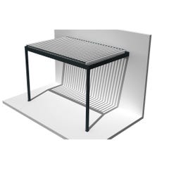 Pergola bioclimatique DASHURIA perpendiculaire 4.051 x 3.50m Vérin à Télécommande (Gris anthracite / Blanc) 2