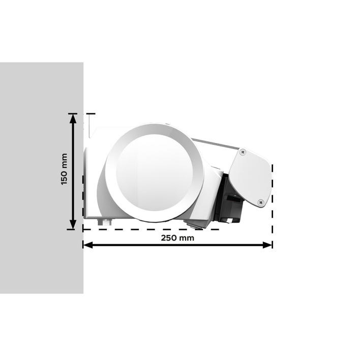 Store banne loggia LIEBE 4.20 x 3.00m (Motorisé et Interrupteur - Gris clair - Blanc) 3