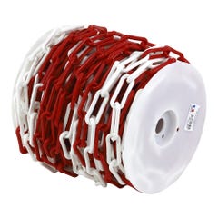 Chaîne Ø 6mm x 25m Rouge/Blanc en bobine - Polyamide - 1265035 0