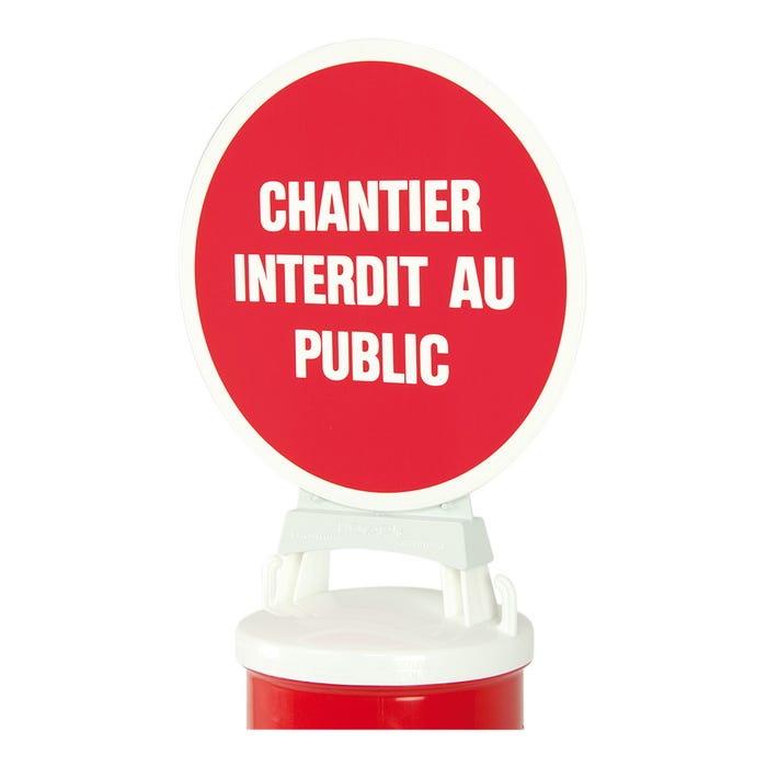 Kit de 2 panneaux Chantier interdit au public + support pour balise modulable - 1090422 0