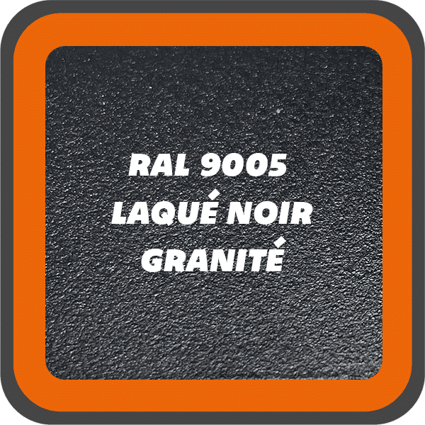 VERRE ARMÉ GRD. MAIL. - L x H : 135 x 110 cm - LAQUÉ NOIR 9005 GRANITÉ - VITRAGES INCLUS 1