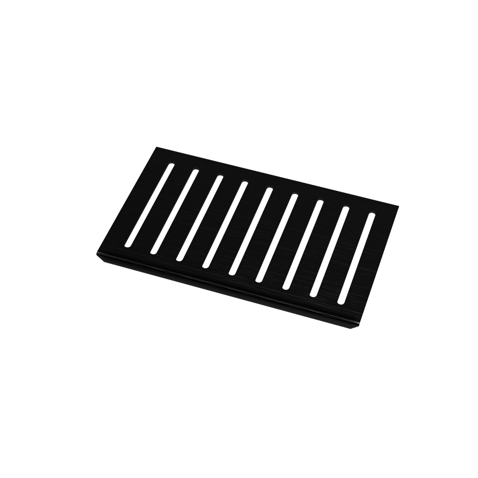 Grille rainurée en inox Noir Mat pour receveur - 20.15x12.3x0.55cm - ROCK 2 GRID LINE 2