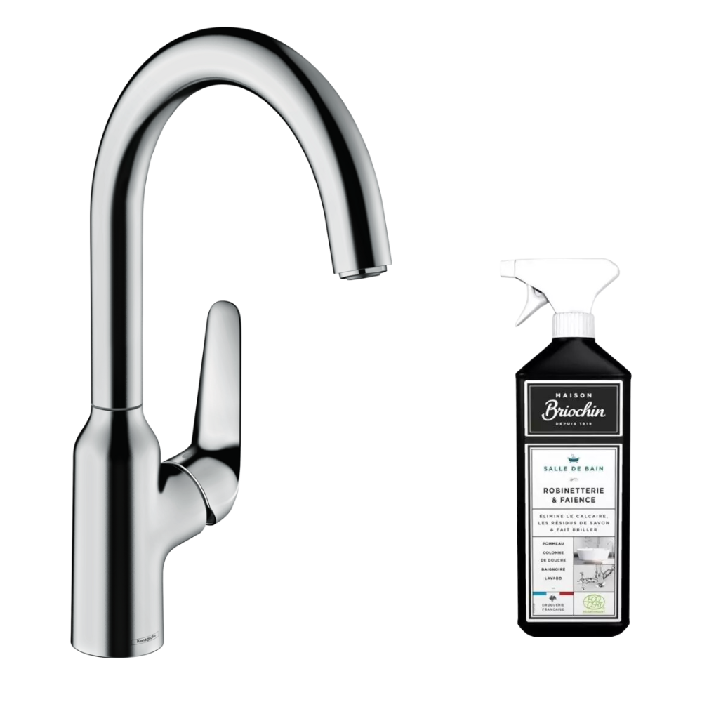 Robinet de cuisine HANSGROHE Focus M42 220 chromé + nettoyant Briochin 0