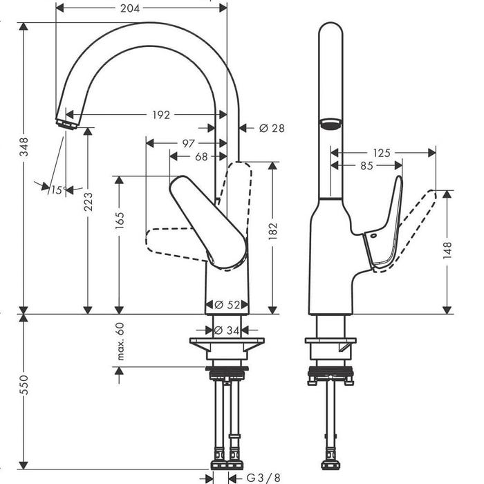 Robinet de cuisine HANSGROHE Focus M42 220 chromé + nettoyant Briochin 3