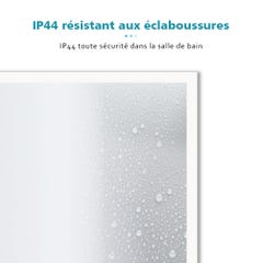 SIRHONA Miroir Salle de Bain Lumineux 90x60cm, Anti-buée Muraux LED Miroir avec Interrupteur Infrarouge, IP44 Certifiés CE 5